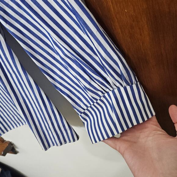 Tuckernuck Pomander Place Nautical Blue/White Striped Top Sz Medium Cotton - Picture 5 of 8